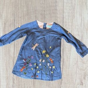 3-4 (100) Bear Leader Chambray Embroidered Shift Dress